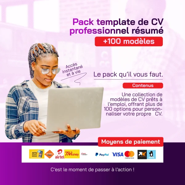 PACK EXCLUSIF DE 100+ MODÈLES DE CV